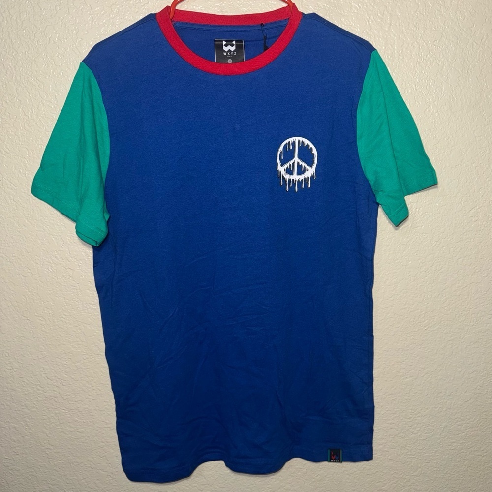 NWT Graphic T Shirt Men’s S Peace Sign Colorblock Retro Streetwear